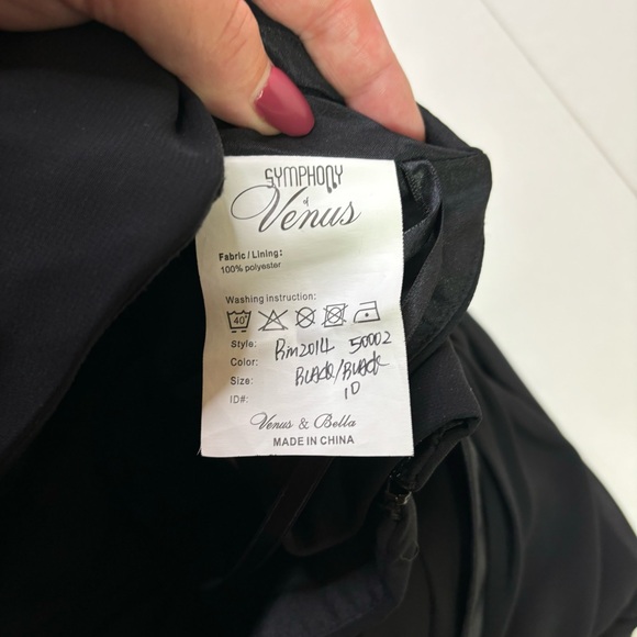 NWT Symphony of Venus Black Strapless Cocktail Dress Size 10 - Picture 4 of 8